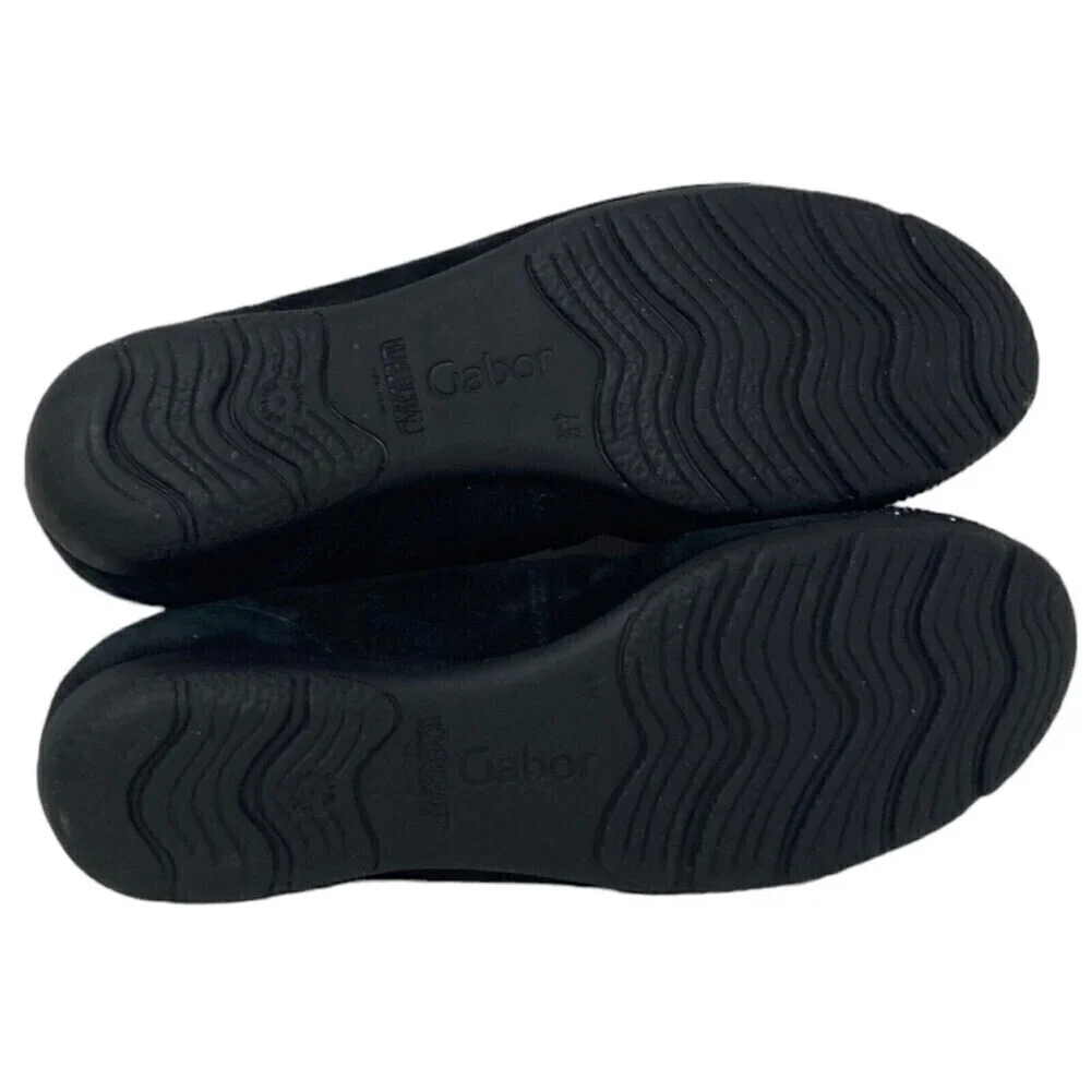 Gabor Hovercraft Ballet Flat Black Bow Leather Size 4.5 UK 6.5 US